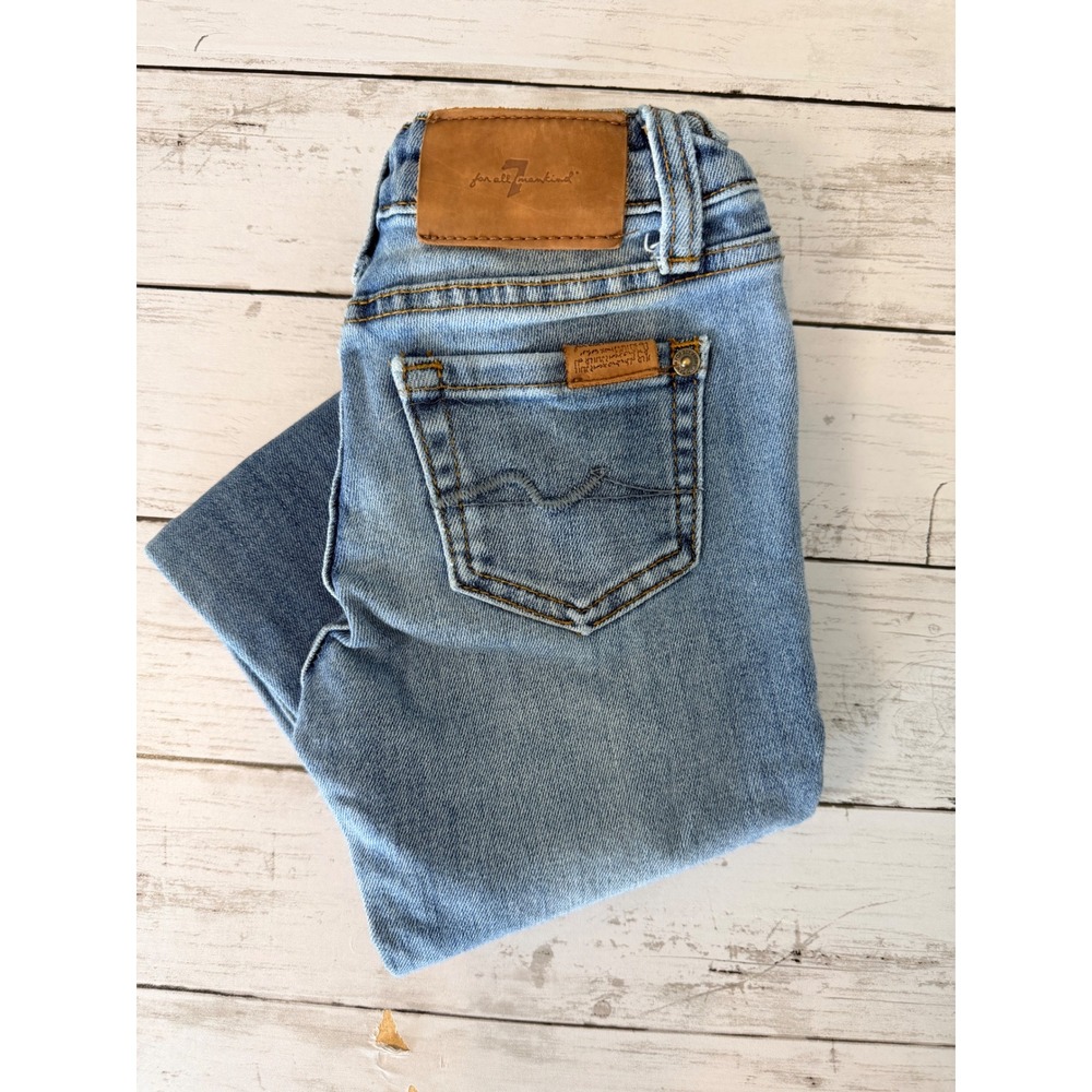 7 For All Mankind Kids Paxtyn Skinny Jeans Light Wash Blue Series 7 Size 5